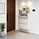 Organizador de Calçados Compact - Sapateira de Parede 3 Basculantes em Aço, 80 cm, Branca