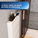 Organizador de Calçados Compact - Sapateira de Parede 3 Basculantes em Aço, 80 cm, Branca