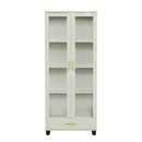 Estante para livros com duas portas de vidro e gaveta 100% MDF cor 02