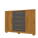 Cômoda de 1,55 100% MDF com portas ripadas cor 04
