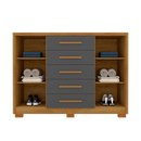 Cômoda de 1,55 100% MDF com portas ripadas cor 04