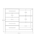 Cômoda de 1,32 com 2 portas e 5 gavetas cor 02