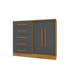 Cômoda de 1,32 com 2 portas e 5 gavetas cor 03