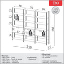 Estante para livros de 2,16 100% MDF