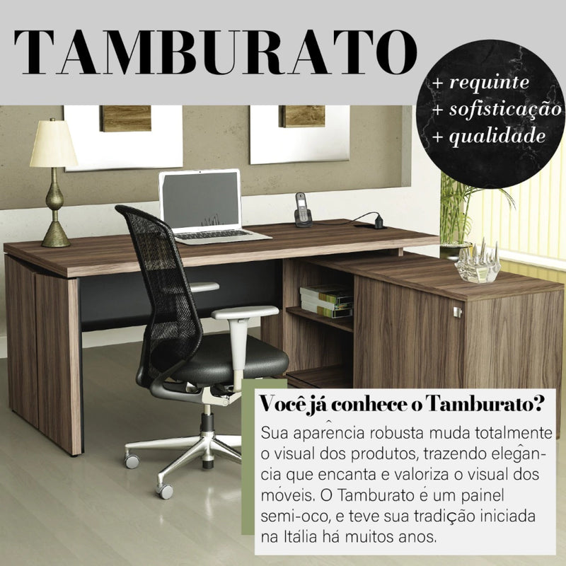 Mesa em L estilo diretor Artany Connect