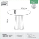 Mesa de Jantar Ripada 105cm 4 Lugares
