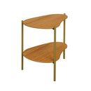 Mesa de centro orgânica com pés metálicos de 60cm