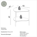Mesa de centro orgânica com pés metálicos de 60cm