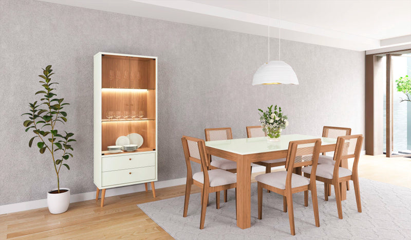 Mesa de jantar retangular em MDF para 6 lugares