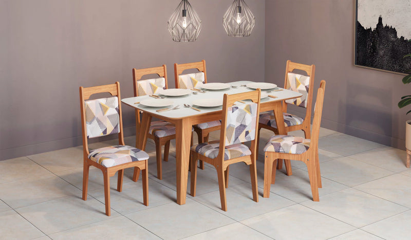 Mesa de jantar para 6 cadeiras 100% MDF